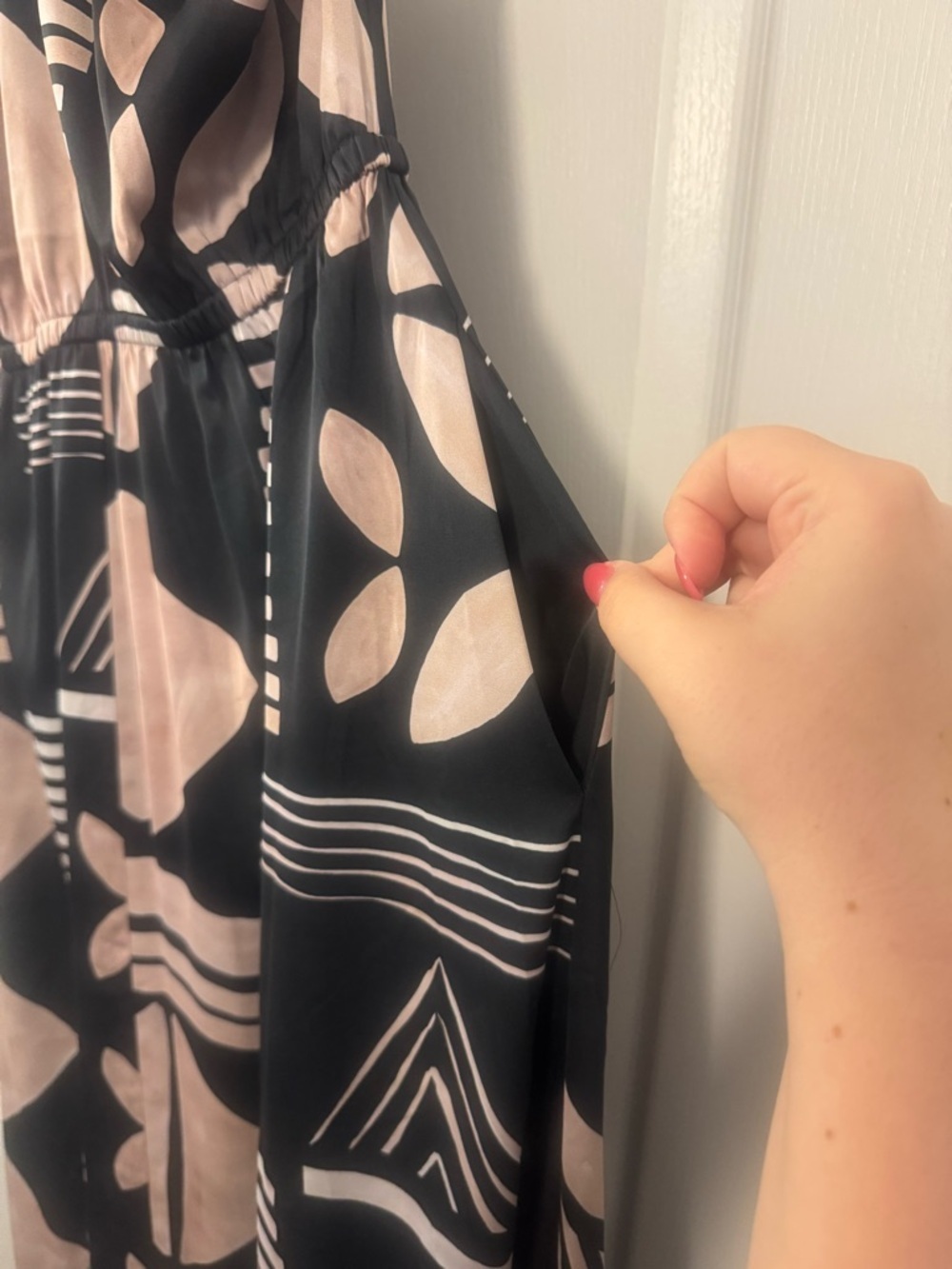 Express Black and Blush Halter Maxi Dress - Picture 7 of 16